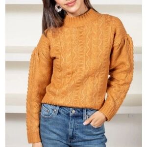 525 AMERICA Annie knit sweater in caramel high neck